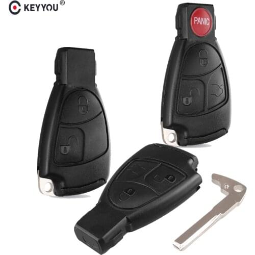 KEYYOU 2/3/4 Buttons Smart Remote Car Key Fob Case Cover Shell For Mercedes Benz B C E ML S CLK CL Auto Key With Battery Holder