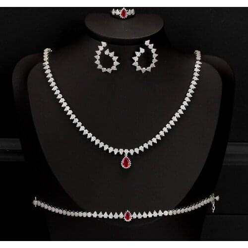 TIRIM Luxury Pearl Jewelry Sets for Women Cubic Zirconia Necklace Set Prom Jewellry Wedding & Engagement Bridal Accessories
