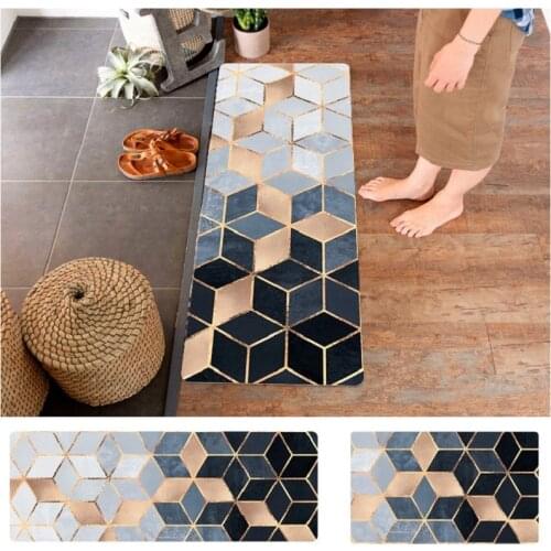 Nordic Geometric Carpets PVC Leather Floor Mat Large Floor Carpets Doormats Bedroom Tatami Waterproof Oilproof Kitchen Rugs