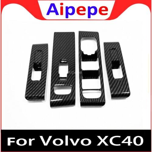 Interior Door Window Glass Lift Switch Button Cover Molding Trims ABS Chrome Car Styling Accessories For Volvo XC40 2018 2019
