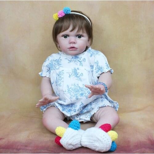 60 CM Finished 3D-Paint Skin Soft Silicone Reborn Baby Doll For Girl 24 Inch Cloth Body Princess Toddler Toy Dress Up Alive Bebe