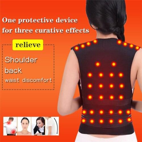 40 pcs Magnetic Tourmaline Belt Back Neck Lumbar Shoulder Self-heating Therapy Posture Correcter Brace Health Care Pain Relief