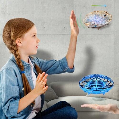 Mini UFO Drone Toys Infrared Sensing Control Interactive Aircraft Gesture Induction Controlled Altitude Hold Quadcopter for Kids