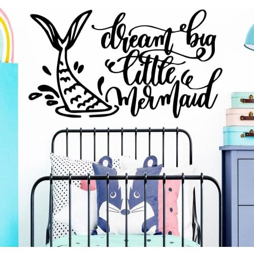 Cartoon dream big Phrase Wall Sticker Mural Art Diy Poster For Baby Room Wallpaper Stickers Bedroom Decor Wall Decals