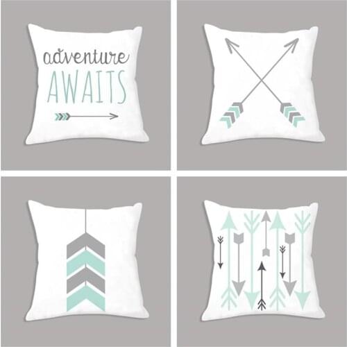 Arrow Cartoon Seat White Cushion Quote Plush Throw Pillow 45x45cm Decorative Cushion Sofa Kids Party Decor Supplies For Boy Gift