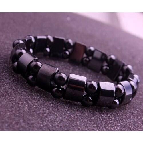 NATURAL STRETCHY 7 1/3" HEMATITE STONE BRACELET Free Shipping