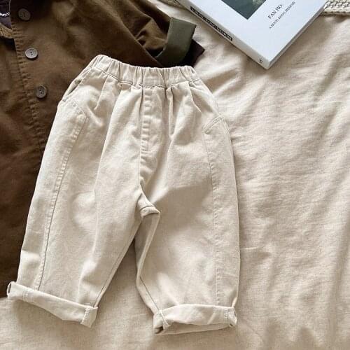 2021 new style girls boys pants autumn winter fashion kids long pants 2-8 years