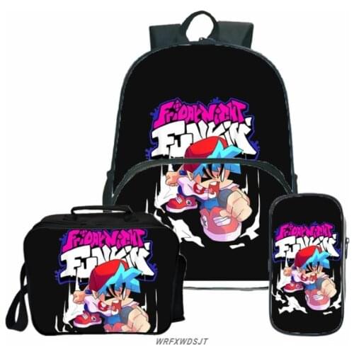New 3pcs/Set Backpack Friday Night Funkin Fashion Backpack Shoulder Bags Print Hip hop School Bag Mochilas Student Backpack