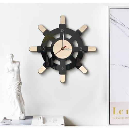 New Nordic Creative Personality Rudder Wall Clock Living Room Characteristic Clock Art Retro Wall Watch