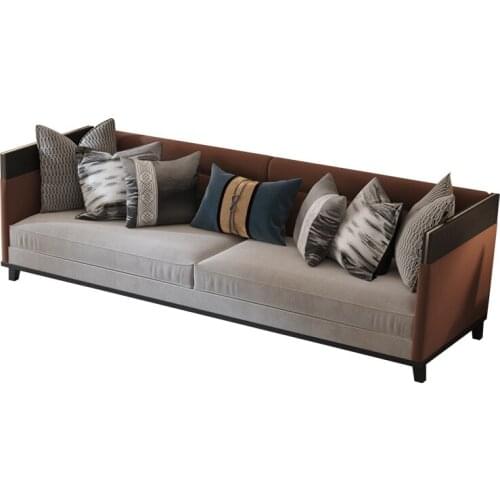 New Chinese solid wood sofa living room modern Chinese cloth sofa tea table combination furniture new products