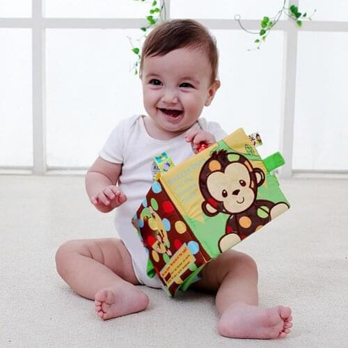 Animal Style Monkey/Owl/Dog Newborn Baby Toys Learning Educational Kids Cloth Books Cute Infant Baby Fabric Book Ratteles Toy