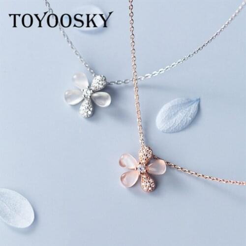 Classical Design 925 Sterling Silver Zircons Flower Pendant Necklace S925 Silver Necklaces Valentines Day Gift Fine Jewelry