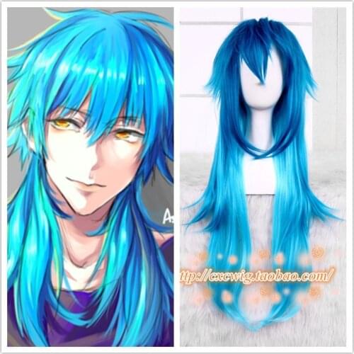 Japan Game Dramatical Murder Cosplay Seragaki Aoba Wig DMMD Seragaki Aoba Role Play Blue Gradient Hair Wig Costumes Accessories