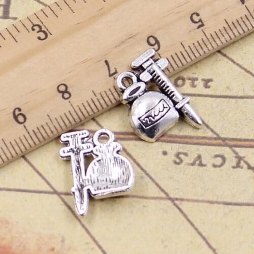 20pcs Charms Injector Medicine Doctor 18x14mm Tibetan Silver Pendants Crafts Making Findings Handmade Antique DIY Jewelry