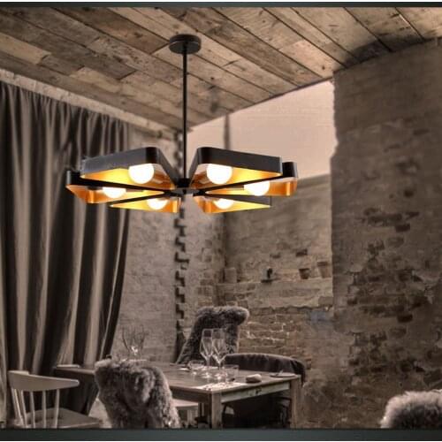 Retro Wrought Iron Geometry Pendant Light, E27 Vintage Industry Matte Art Triangle Black Metal for Restaurant Bar Loft