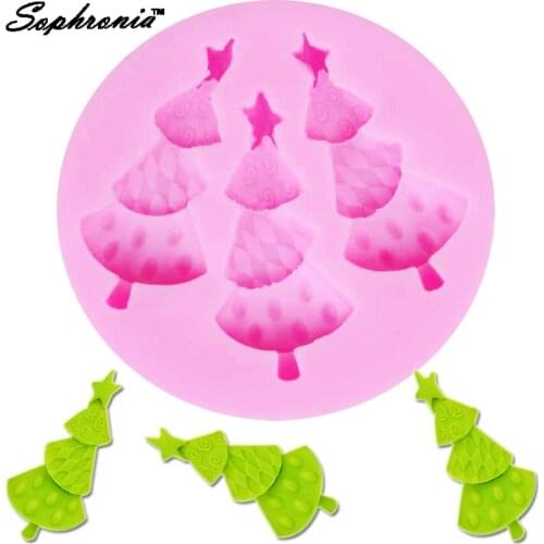 Sophronia M270 Christmas Tree 1pcs UV Resin Silicone Mold Flowers Expoxy Charms Pendant For DIY Jewelry Making