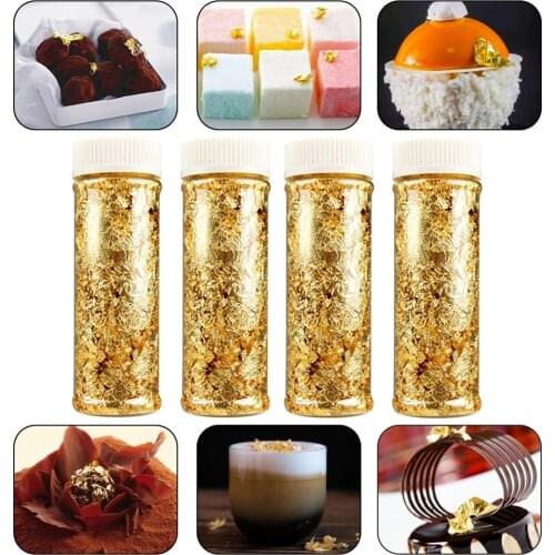 2g Edible Rose Gold Flake for Baking Decoration Gold Silver Foil Decoration for Cake Macaron DIY Cup Cake Ornament Free Shipping