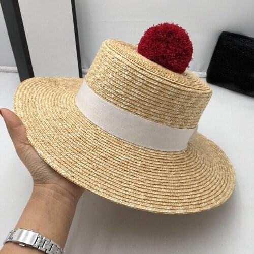 Series 2019 spring, summer hat beach sun hat female straw hat fashion flat