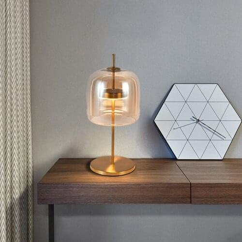 Nordic Light luxury post modern simple new style desk lamp glass iron art living room bedroom bedside Designer Senior