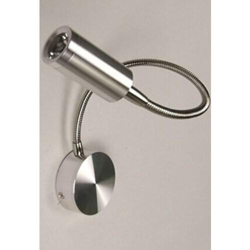 220V 3W LED Wall Light Spotlight Reading Lamp Gooseneck Flexible Pipe Light Background Mirror Light Soft Tube Adjustable 360