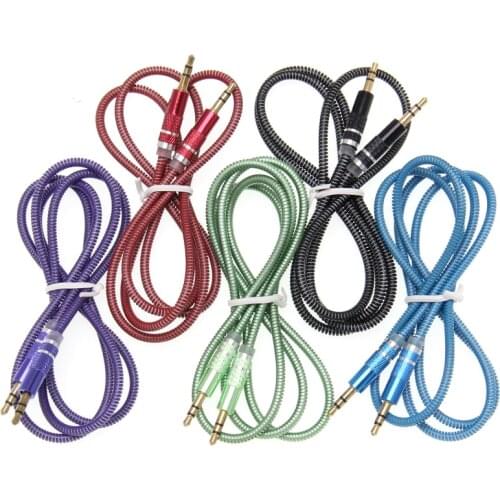 Spring 3.5 Jack Aux Cable 3.5 Mm To 3.5mm Audio Cable Male To Male Car Aux Cord for Iphone Samsung Mp3 500pcs/lot