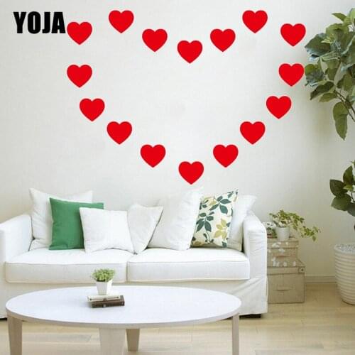 YOJA 4×3.6CM 40PCS Black And Red Love Modern Decoration Wall Stickers Childrens Bedroom Cartoon Accessories 8WS0001