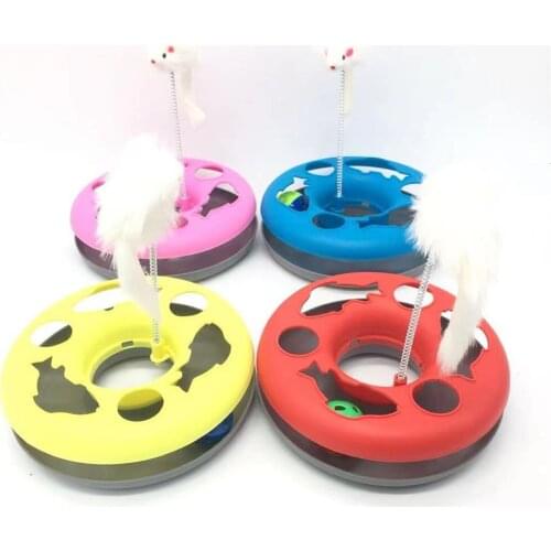 Funny Pet Toys Cat Crazy Ball Disk Interactive Amusement Plate Mouse Spring Cat Toys Turntable Pet Interactive Toys Cat Supplies