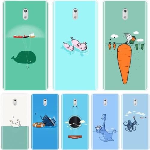 Back Cover For Nokia 8 6 5 3 2 1 Soft Silicone Pig Rabbit Blue Duck Guitar Green Whale Octopus Phone Case For Nokia X6 7 Plus