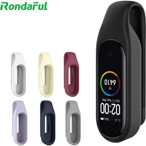 Watch Band Protective Case for Xiaomi Band 5 Tracker Anti-lost Soft Cover Shell Silicone Metal Clip Buckle Holder Accessories