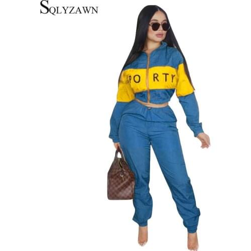 Letter Printed Casual Tracksuit Women Front Zip Full Sleeve Short Coats and Drawstring Sweat Pants Autumn 2 Piece Set Outfit 2XL