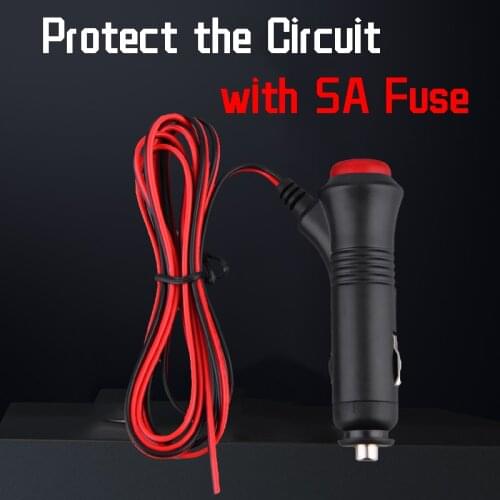 12V 24V Male Auto Car Motorcycle Cigarette Lighter Socket Plug Connector On Off Switch 1.5m Universal Connector Switch DFDF