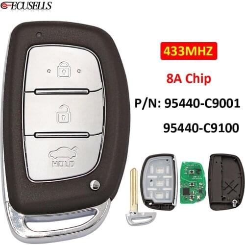 3 Button Remote Smart Car Key Fob 433Mhz 8A Chip P/N: 95440-C9001 95440-C9100 for Hyundai IX25 Creta Before or After 2017