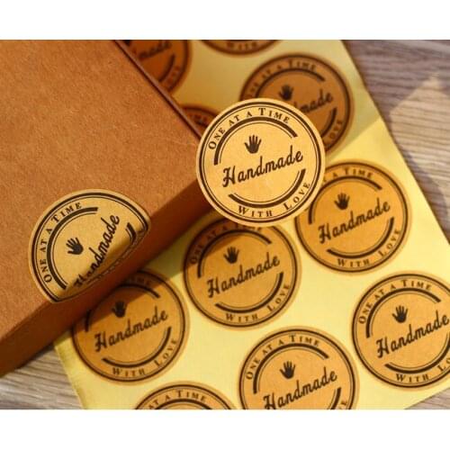 360 stickers/lot 38mm diameter handmade Self-adhesive kraft paper sealing label sticker, Item No.TK26