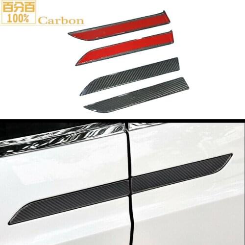 4PCS/Set Car Accessories Protector Exterior Cover Carbon Fiber Glossy Black Door Handle Cover Trim For Tesla Model X SUV