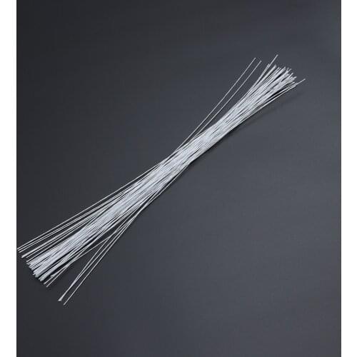50pcs 24 Gauge White Floral Wire Stem Handmade Artificial Flower Arrangement Supplies For DIY Craft 40cm Artificial Flower Stem