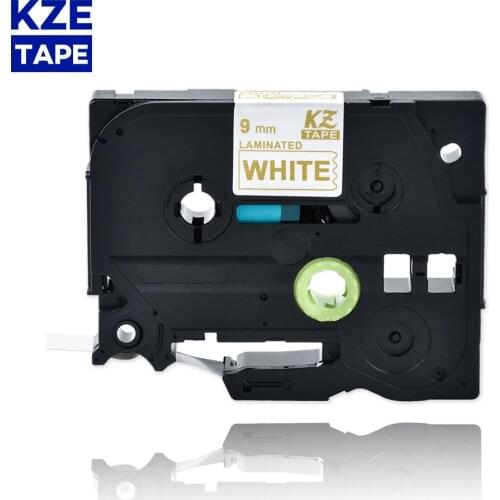 9mm Tze224 Gold on White Laminated Label Tape Cassette Cartridge label ribbon tze tape Tze-224 tze 224 tze224 for P-touch PT