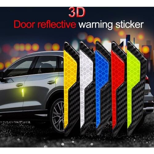 Car Reflective Strips Car Door Carbon Fiber Car Sticker Anti-Collision And Anti-Scratch Safety Warning Sticker Protective Film