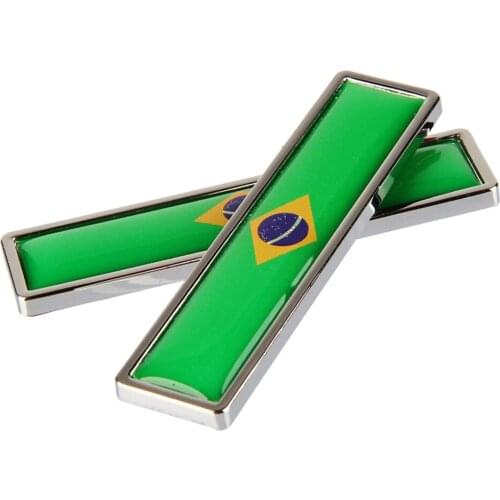 Car Exterior Accessories Car Sticker Emblem Badge For Brazil Flag For Ford KA Toyota Corolla Fiat 500 Strada Hyundai Chevrolet