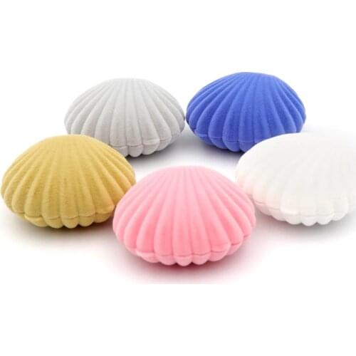 1 Piece Shell Shape Lovely Velvet Wedding Engagement Bracelet Display Gift Jewelry Box Necklace Holder Stand Earrings Organizer