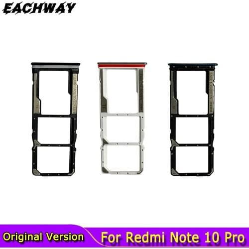 Sim Tray Holder For Xiaomi Redmi Note 10 Pro Card Tray Slot Holder Adapter Socket Repair Parts Sim Tray Holder