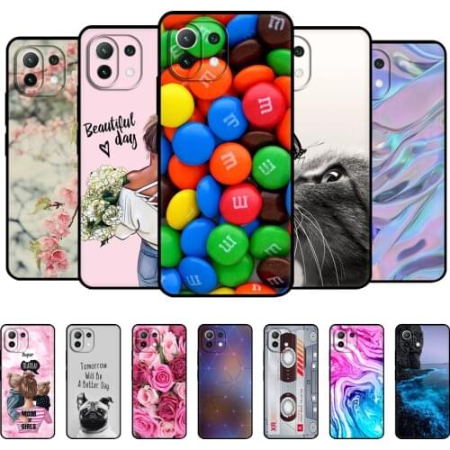 For xiaomi Mi 11 | Mi 11 Lite 5G 4G | Mi 11i Case Back For xiaomi11 Mi11 i Xiomi 11Lite Phone Cover Silicon Funda black tpu case