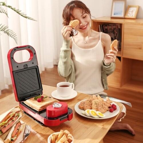 220V Electric Sandwich Maker Timed Breakfast Machine Waffle Maker Toaster Baking Multifunction For Takoyaki Pancake Sandwich