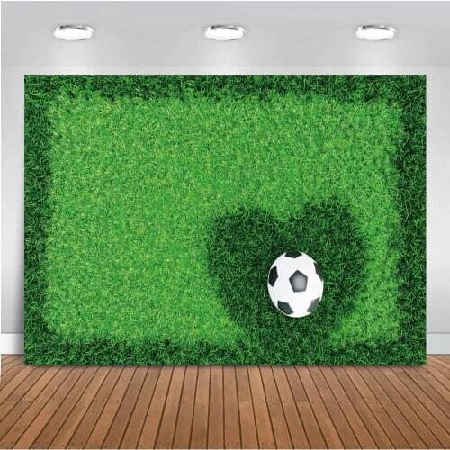 Green Grass Football Field Backdrop Soccer Theme Birthday Party Photography Background Baby Shower Banner Studio Wall Poster