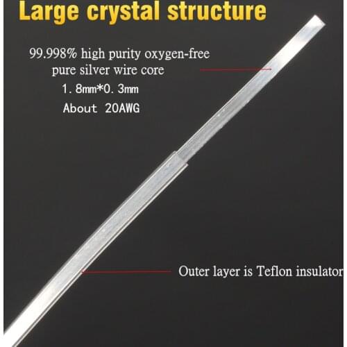 Sterling silver hifi fever FEP skin machine inner signal cable audio cable single crystal square core sterling silver line
