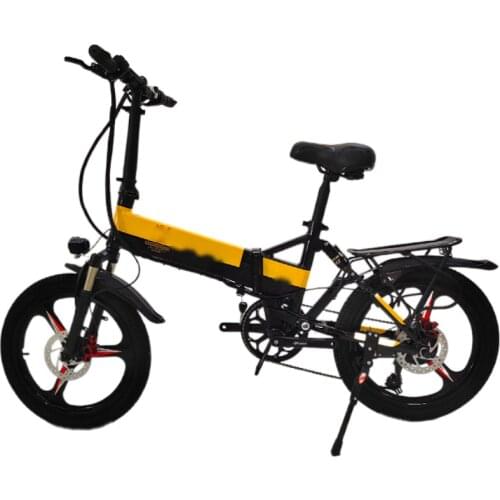 20 Inch Yellow Aluminum Alloy Multifunction Folding Electric Bicycle