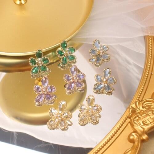 2020 new design fashion jewelry exquisite luxury shiny crystal glass earrings fairy girl party earrings