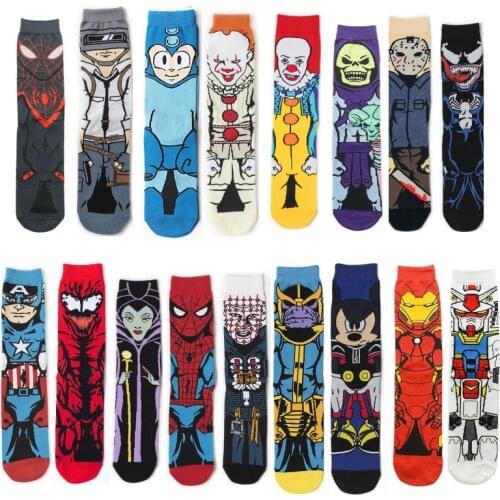 Anime Series Marvel Spiderman Print Women Man Long Socks 2021 Mans Knee-High Cosplay Calf Sock Adult Hip Hop Personality Socks