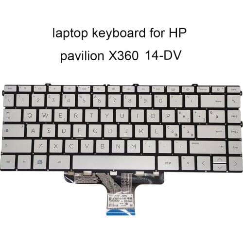 New Backlit Keyboard for HP pavilion X360 14 DV IT Italian layout silver laptops KB L85716 L96519 061 original repair part