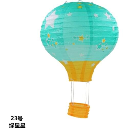 New 12''30cm Green Star Rainbow Paper Lantern Hot Air Balloon Paper Lantern for Holiday Birthday Home Wedding Party Decoration