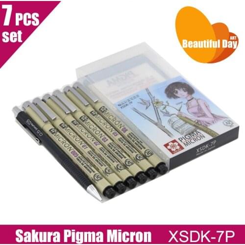 New Arrival Original Japan Sakura Pigma All Black Ink Micron pen finliner XSDK-3P XSDK-4P XSDK-7P
